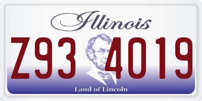 IL license plate Z934019