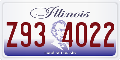 IL license plate Z934022