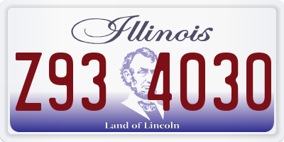 IL license plate Z934030