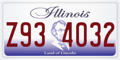 IL license plate Z934032