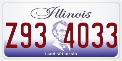 IL license plate Z934033