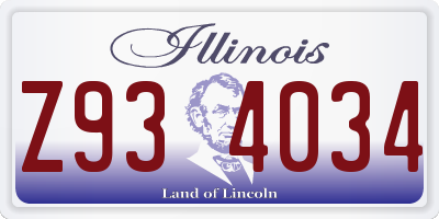 IL license plate Z934034