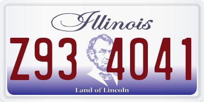 IL license plate Z934041