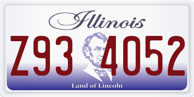 IL license plate Z934052