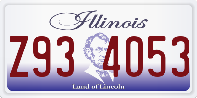 IL license plate Z934053