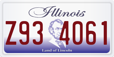IL license plate Z934061