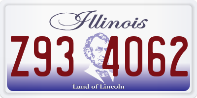 IL license plate Z934062