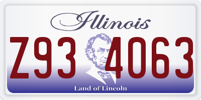 IL license plate Z934063