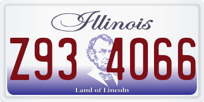 IL license plate Z934066