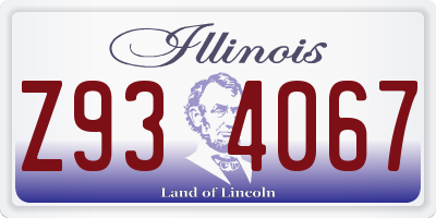 IL license plate Z934067