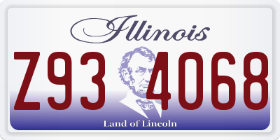 IL license plate Z934068