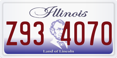 IL license plate Z934070