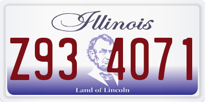 IL license plate Z934071