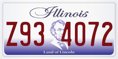 IL license plate Z934072