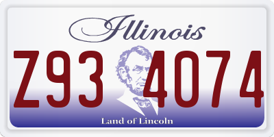 IL license plate Z934074