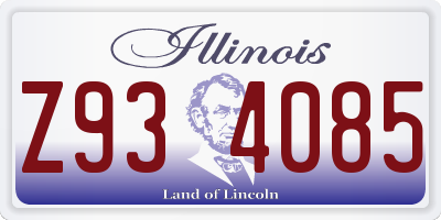 IL license plate Z934085