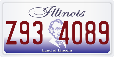 IL license plate Z934089