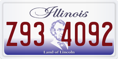 IL license plate Z934092