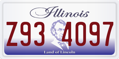 IL license plate Z934097