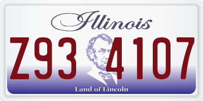 IL license plate Z934107