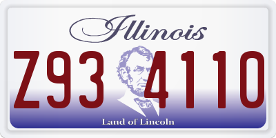 IL license plate Z934110