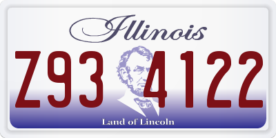 IL license plate Z934122