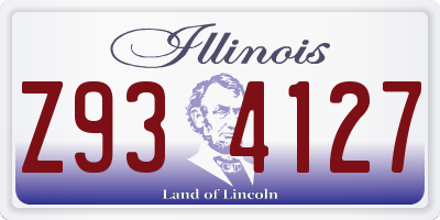 IL license plate Z934127