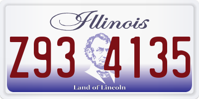IL license plate Z934135