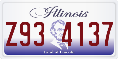 IL license plate Z934137