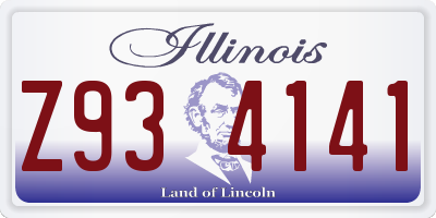 IL license plate Z934141