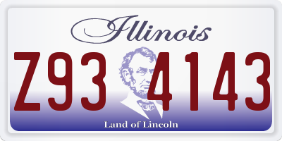 IL license plate Z934143