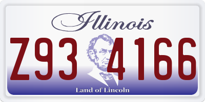 IL license plate Z934166