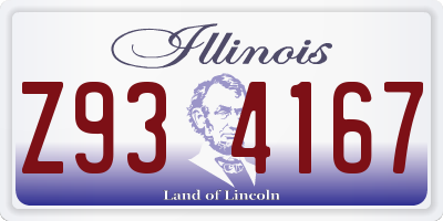 IL license plate Z934167