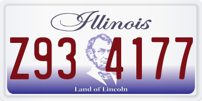 IL license plate Z934177