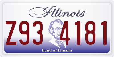 IL license plate Z934181