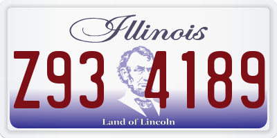 IL license plate Z934189