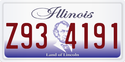 IL license plate Z934191