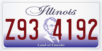IL license plate Z934192