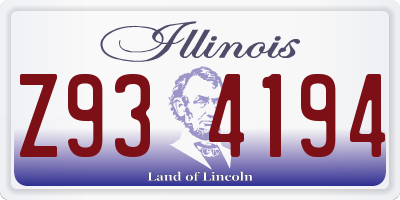 IL license plate Z934194