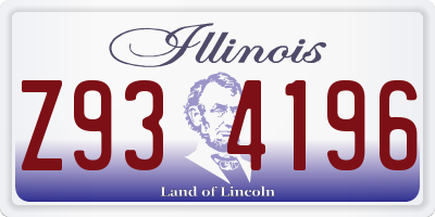IL license plate Z934196