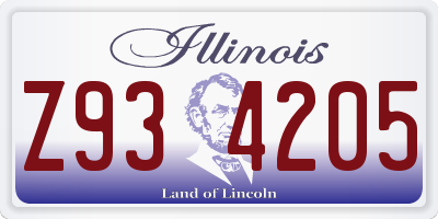 IL license plate Z934205
