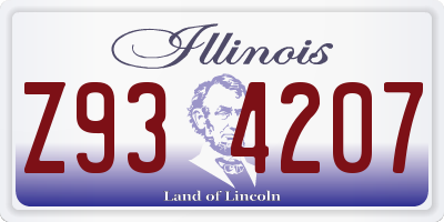 IL license plate Z934207