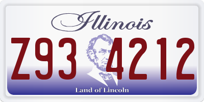 IL license plate Z934212