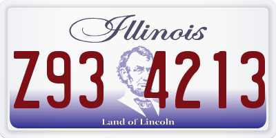 IL license plate Z934213