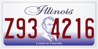 IL license plate Z934216
