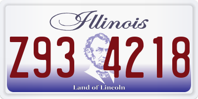 IL license plate Z934218