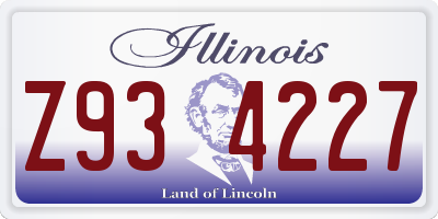 IL license plate Z934227