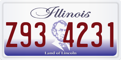 IL license plate Z934231