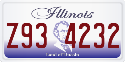 IL license plate Z934232