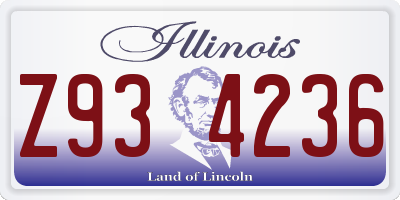 IL license plate Z934236
